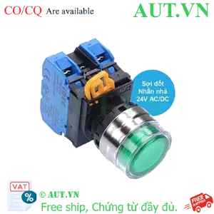 Ảnh của Nút nhấn nhả có đèn IDEC YW4L-MF2E20Q7G 24VAC/DC D22 2NO (Xanh)
