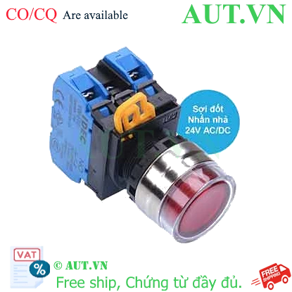 Ảnh của Nút nhấn nhả có đèn IDEC YW4L-MF2E20Q7R 24VAC/DC D22 2NO (Đỏ)