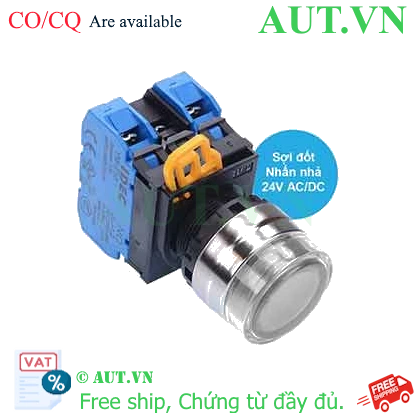 Ảnh của Nút nhấn nhả có đèn IDEC YW4L-MF2E20Q7W 24VAC/DC D22 2NO (Trắng)