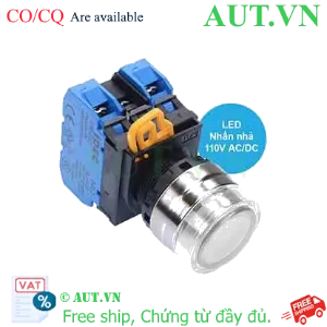 Ảnh của Nút nhấn nhả có đèn IDEC YW4L-MF2E20QHPW 110VAC D22 2NO (Trắng)