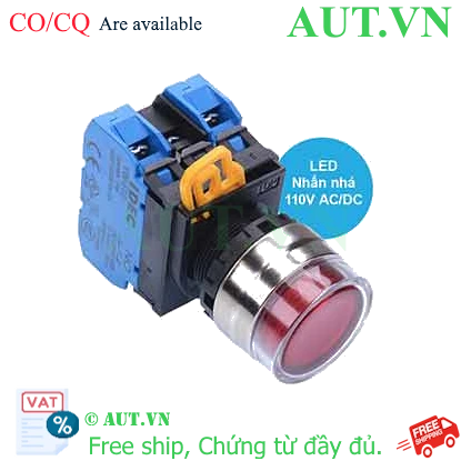 Ảnh của Nút nhấn nhả có đèn IDEC YW4L-MF2E20QHR 110VAC D22 2NO (Đỏ)