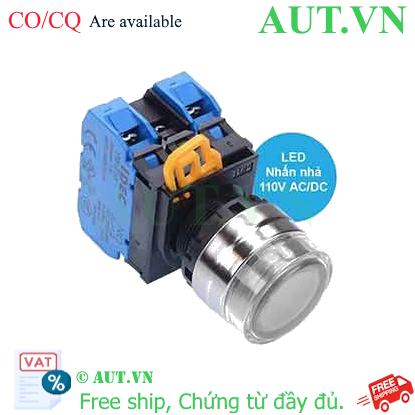 Ảnh của Nút nhấn nhả có đèn IDEC YW4L-MF2E20QHW 110VAC D22 2NO (Trắng)