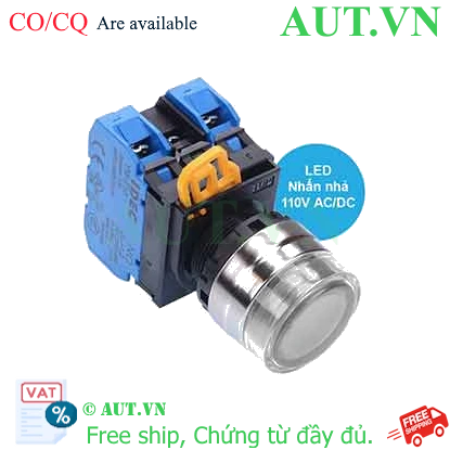 Ảnh của Nút nhấn nhả có đèn IDEC YW4L-MF2E20QHW 110VAC D22 2NO (Trắng)