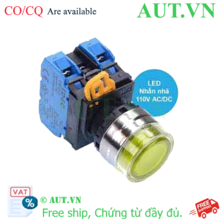 Ảnh của Nút nhấn nhả có đèn IDEC YW4L-MF2E20QHY 110VAC D22 2NO (Vàng)