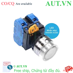 Ảnh của Nút nhấn nhả có đèn IDEC YW4L-MF2E20QM3PW 220VAC D22 2NO (Trắng)