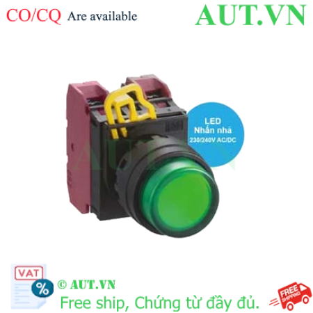 Ảnh của Nút nhấn nhả có đèn YW1L-M2E02QM3G IDEC, 220VAC, xanh
