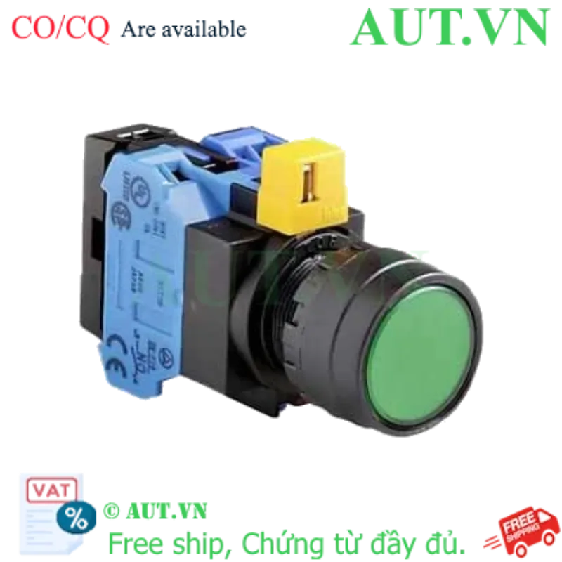 Ảnh của Nút nhấn nhả IDEC HW1L-M1F20QD-G-6V D22 2NO (Xanh)