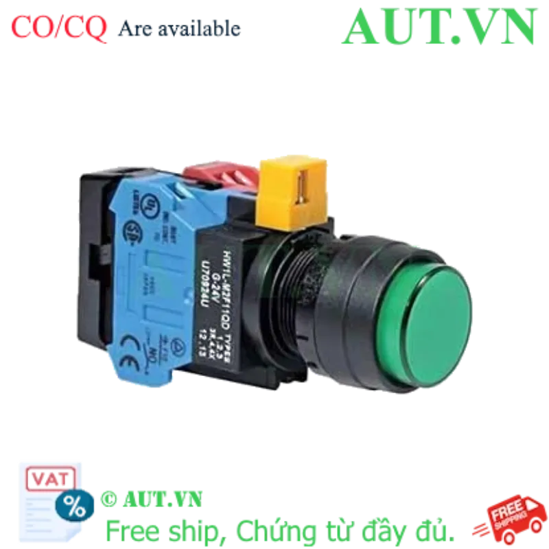Ảnh của Nút nhấn nhả IDEC HW1L-M2F11QD-G-12V D22 1NO+1NC (Xanh)