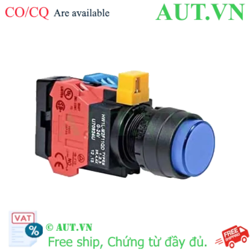 Ảnh của Nút nhấn nhả IDEC HW1L-M2F11QD-S-24V D22 1NO+1NC (Xanh)