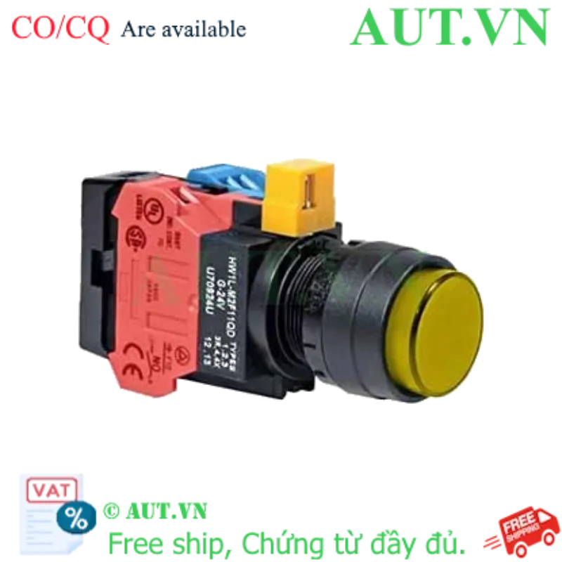 Ảnh của Nút nhấn nhả IDEC HW1L-M2F11QD-Y-12V D22 1NO+1NC (Vàng)