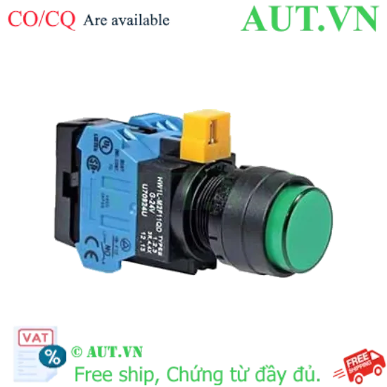Ảnh của Nút nhấn nhả IDEC HW1L-M2F20QD-G-12V D22 2NO (Xanh)