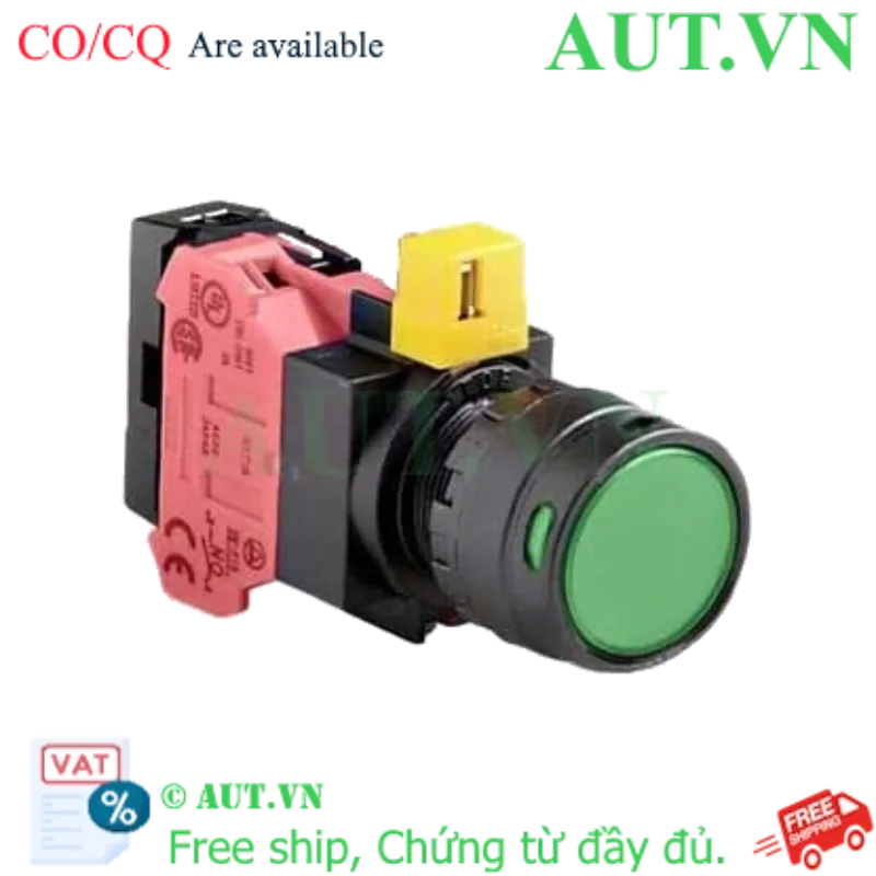 Ảnh của Nút nhấn nhả IDEC HW1L-MF2F01QD-G-12V D22 1NC (Xanh)