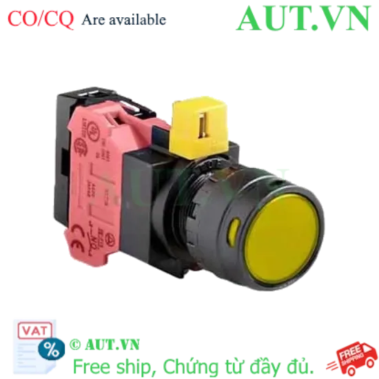 Ảnh của Nút nhấn nhả IDEC HW1L-MF2F01QD-Y-24V D22 1NC (Vàng)