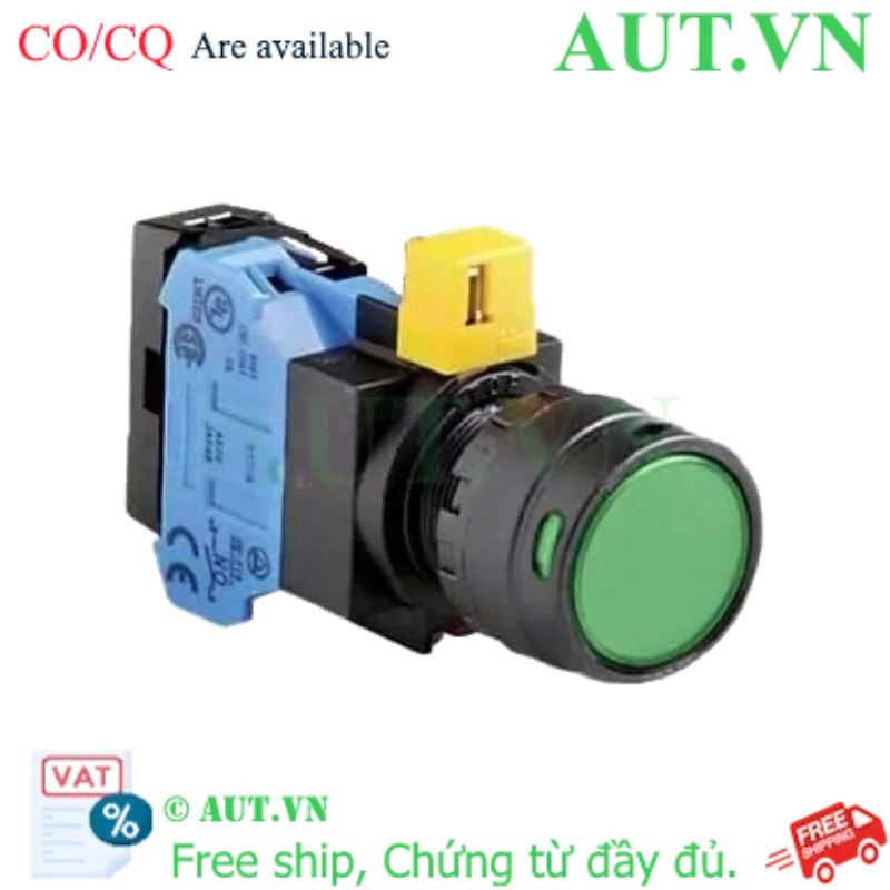 Ảnh của Nút nhấn nhả IDEC HW1L-MF2F10QD-G-12V D22 1NO (Xanh)