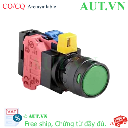 Ảnh của Nút nhấn nhả IDEC HW1L-MF2F11QD-G-6V D22 1NO+1NC (Xanh)