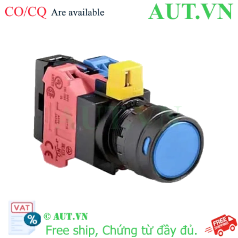 Ảnh của Nút nhấn nhả IDEC HW1L-MF2F11QD-S-12V D22 1NO+1NC (Xanh)