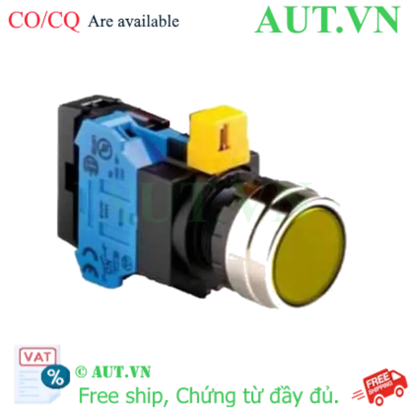 Ảnh của Nút nhấn nhả IDEC HW4L-M1F10QD-Y-12V D22 1NO (Vàng)