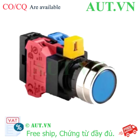 Ảnh của Nút nhấn nhả IDEC HW4L-M1F11QD-S-12V D22 1NO+1NC (Xanh)