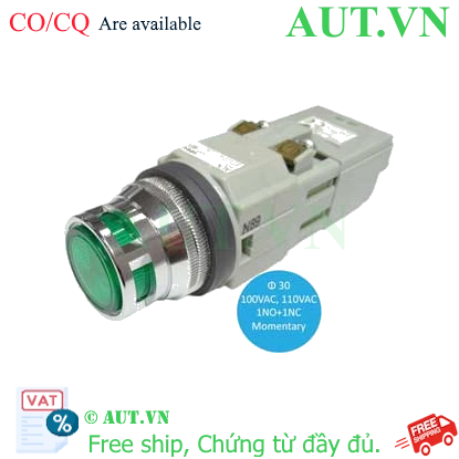 Ảnh của Nút nhấn nhả có đèn IDEC ALFN21611DNG 110VAC D30 1NO+1NC (Xanh)