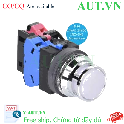 Ảnh của Nút nhấn nhả có đèn IDEC ALFN22211DNPW 24VAC/DC D30 1NO+1NC (Trắng)