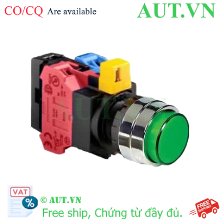 Ảnh của Nút nhấn nhả IDEC HW4L-M2F11QD-G-6V D22 1NO+1NC (Xanh)