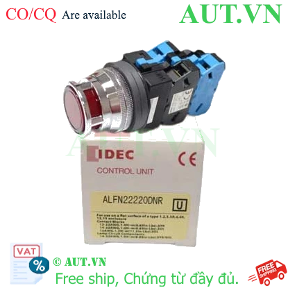 Ảnh của Nút nhấn nhả có đèn IDEC ALFN22220DNR 110-220VAC D25 1NO+1NC (Đỏ)