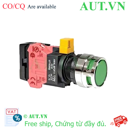 Ảnh của Nút nhấn nhả IDEC HW4L-MF2F01QD-G-12V D22 1NC (Xanh)