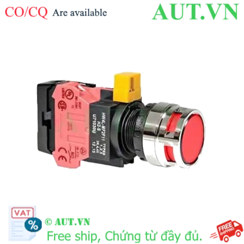 Ảnh của Nút nhấn nhả IDEC HW4L-MF2F01QD-R-24V D22 1NC (Đỏ)