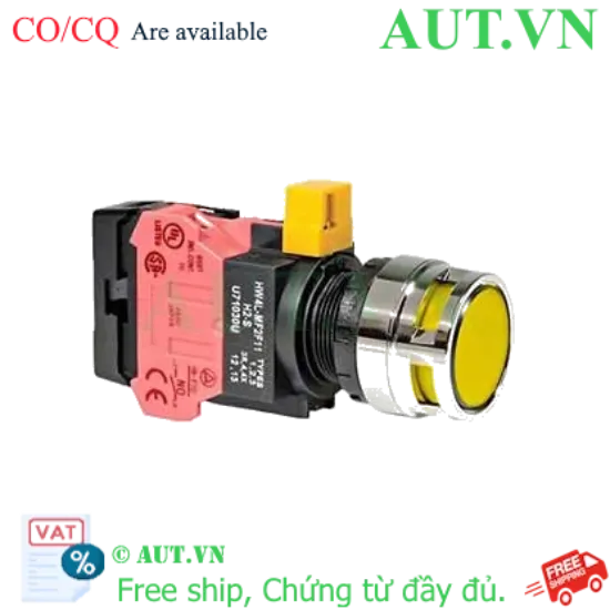 Ảnh của Nút nhấn nhả IDEC HW4L-MF2F01QD-Y-24V D22 1NC (Vàng)