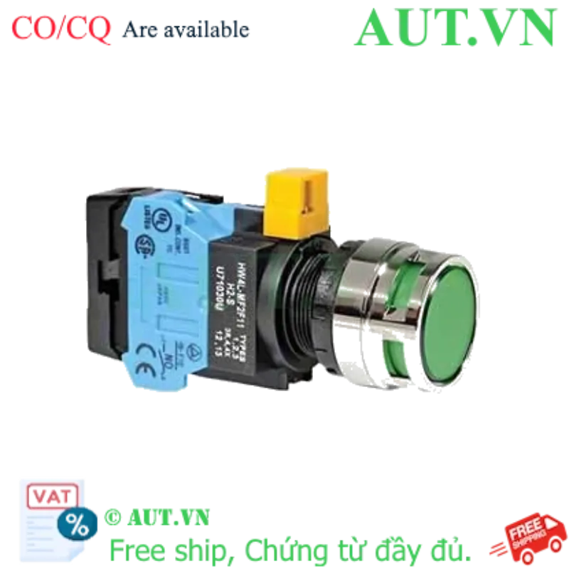 Ảnh của Nút nhấn nhả IDEC HW4L-MF2F10QD-G-12V D22 1NO (Xanh)