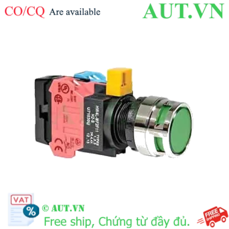 Ảnh của Nút nhấn nhả IDEC HW4L-MF2F11QD-G-24V D22 1NO+1NC (Xanh)