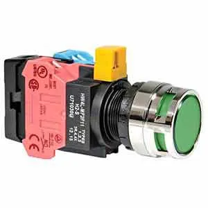 Ảnh của Nút nhấn nhả IDEC HW4L-MF2F11QD-G-6V D22 1NO+1NC (Xanh)