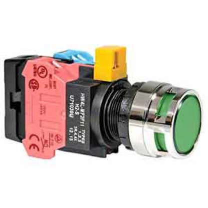 Ảnh của Nút nhấn nhả IDEC HW4L-MF2F11QD-G-6V D22 1NO+1NC (Xanh)