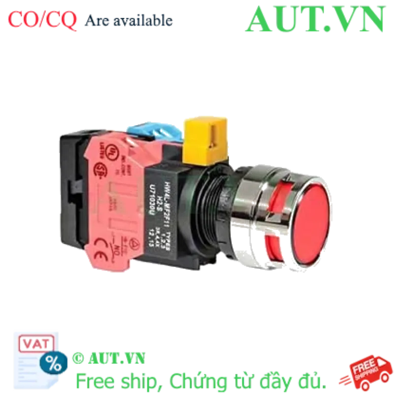 Ảnh của Nút nhấn nhả IDEC HW4L-MF2F11QD-R-12V D22 1NO+1NC (Đỏ)