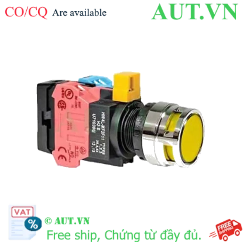 Ảnh của Nút nhấn nhả IDEC HW4L-MF2F11QD-Y-24V D22 1NO+1NC (Vàng)