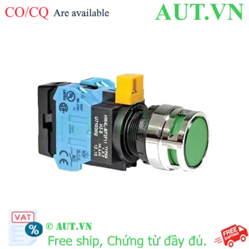 Ảnh của Nút nhấn nhả IDEC HW4L-MF2F20QD-G-12V D22 2NO (Xanh)