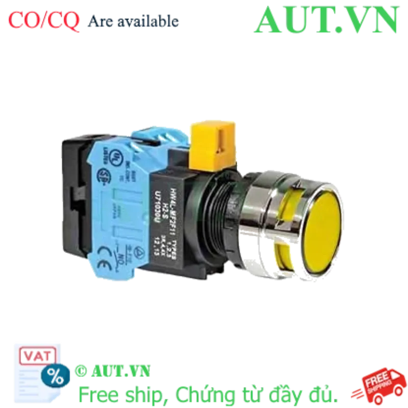 Ảnh của Nút nhấn nhả IDEC HW4L-MF2F20QD-Y-24V D22 2NO (Vàng)