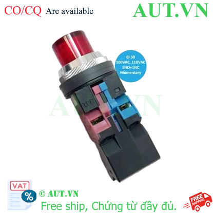 Ảnh của ALN21611DNR nút nhấn nhả có đèn IDEC, 110VAC, đỏ
