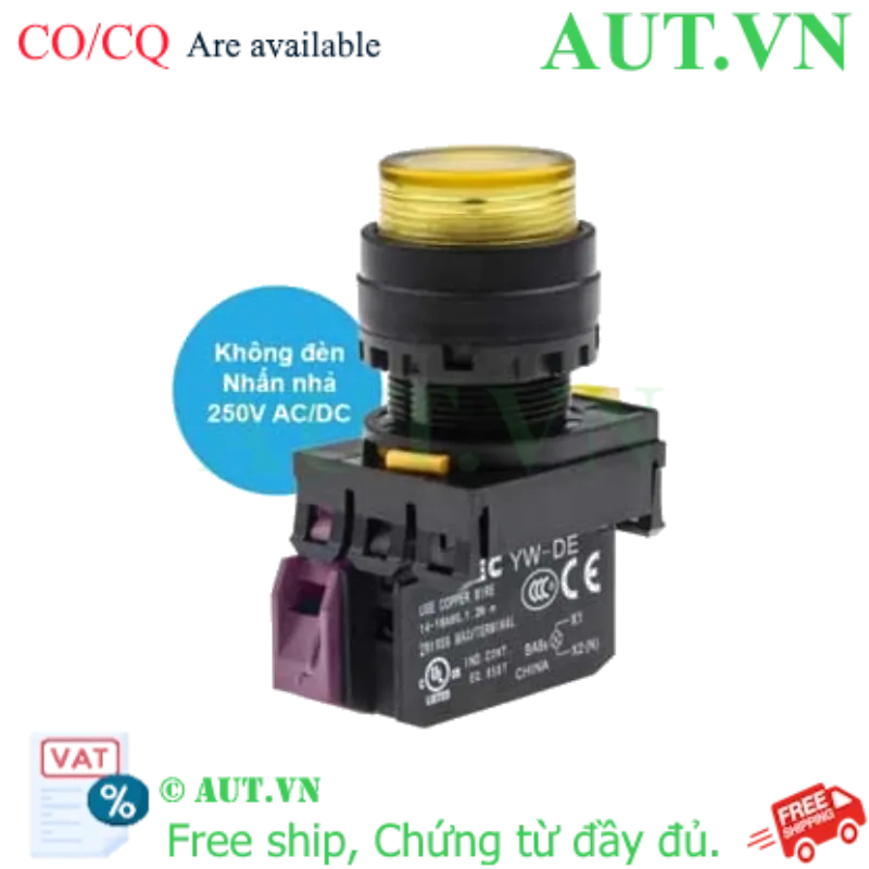 Ảnh của Nút nhấn nhả IDEC YW1L-M2E01Q0Y D22 1NC (Vàng)