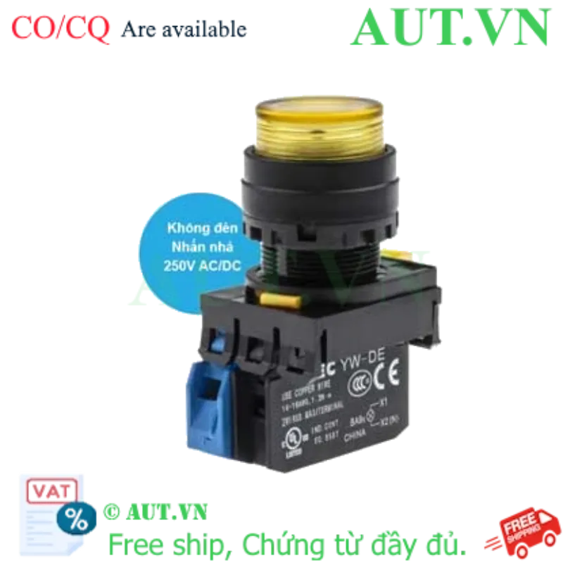 Ảnh của Nút nhấn nhả IDEC YW1L-M2E10Q0Y D22 1NO (Vàng)