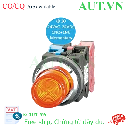 Ảnh của Nút nhấn nhả có đèn IDEC ALN22211DNA 24VAC/DC D30 1NO+1NC (Hổ phách)