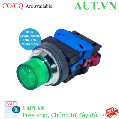 Ảnh của ALN22211DNG nút nhấn nhả có đèn IDEC, 24VAC/DC, xanh