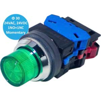 Ảnh của ALN22211DNG nút nhấn nhả có đèn IDEC, 24VAC/DC, xanh