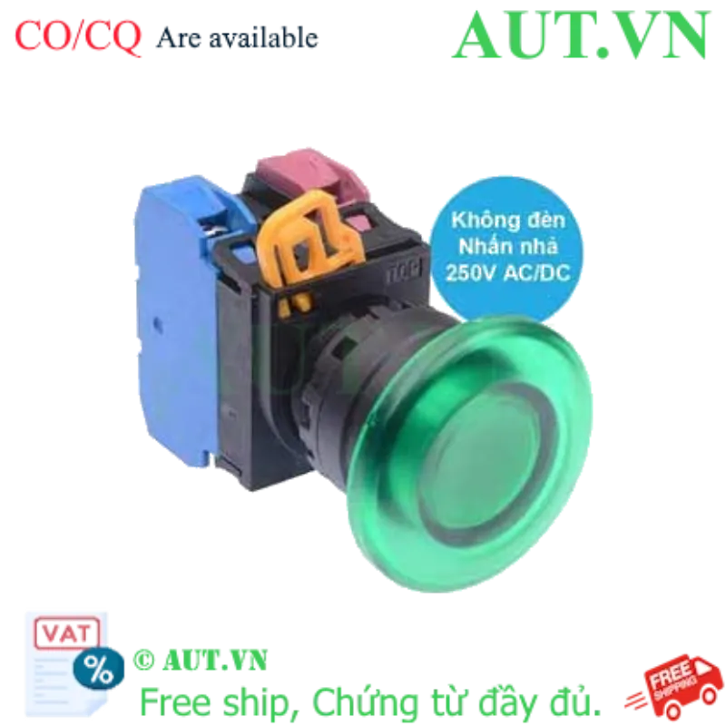 Ảnh của Nút nhấn nhả IDEC YW1L-M4E11Q0G D22 1NO+1NC (Xanh)