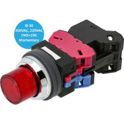Ảnh của ALN22611DNR Công tắc nhấn nhả có đèn IDEC, 220VAC, đỏ