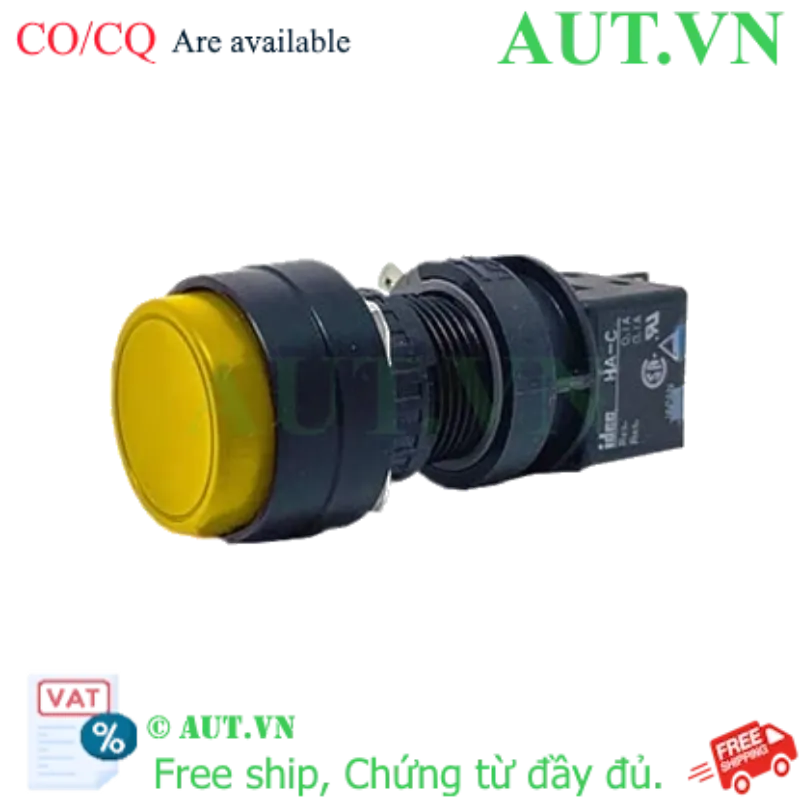 Ảnh của Nút nhấn nhả không đèn IDEC HA1B-M2C2Y D16 2NO+2NC (Vàng)