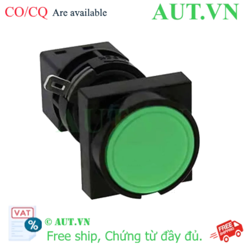 Ảnh của Nút nhấn nhả không đèn IDEC HA3B-M1C2LG D16 2NO+2NC (Xanh)