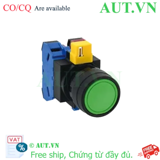 Ảnh của Nút nhấn nhả không đèn IDEC HW1B-M111G D22 1NO+1NC (Xanh)