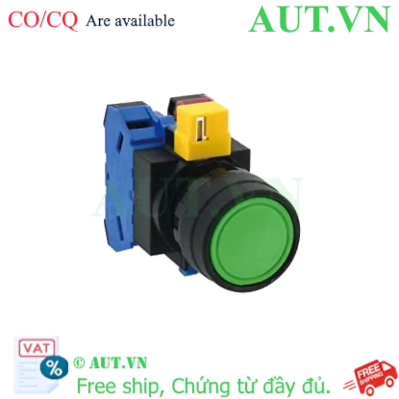 Ảnh của Nút nhấn nhả không đèn IDEC HW1B-M111G D22 1NO+1NC (Xanh)