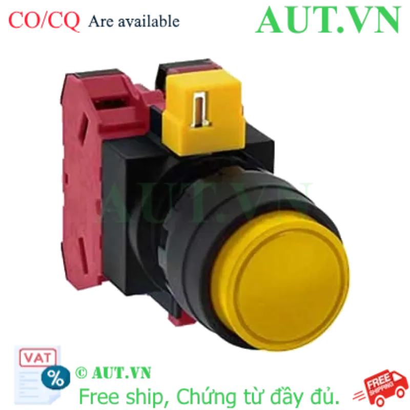 Ảnh của Nút nhấn nhả không đèn IDEC HW1B-M202Y-MAU D22 2NC (Vàng)